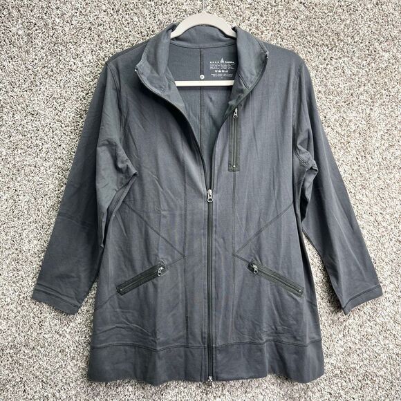 Neon Buddha Jacket Women's Large Gray Full Zip Long Tunic - Picture 1 of 4